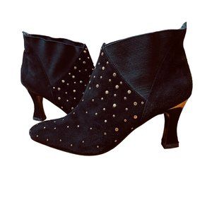 J Renee Suede Studded Ankle Bootie 6.5